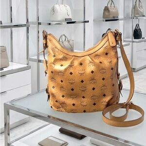 👜 MCM Visetos Hobo Shoulder Crossbody Bag with German Lock & Key